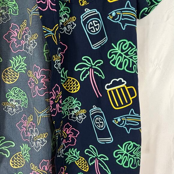 Simply Southern Men’s Hawaiian Button-Down – Blue Pineapple Palm, Medium - Picture 5 of 5